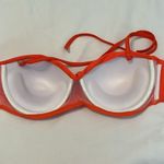 NWOT szL orange bikini structured cups removable halter straps bottom side rings Size L Photo 6