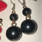 Lot of 6 Black White and Red Vintage Boho Earrings Photo 4