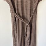 Toad&Co Brown Houndstooth Mini Wrap Dress Short Sleeve Scoop Neck Tie Waist Size XL Photo 9