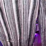 ECI  New York Linen Blend Cap Sleeve Striped Jumpsuit NWT Size Medium Photo 4