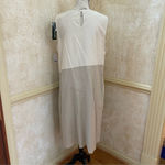 For Cynthia Sleeveless Linen Blend Colorblock Midi Dress Pockets A-line Sz XL Photo 4