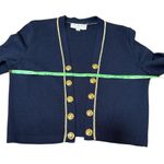 St. John VINTAGE  Collection By Marie Gray stripped Navy Crop Top CardiganJacket 6 Photo 4