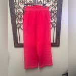 Moon River red high rise elastic ruffle waist front overlay pull on pants Photo 4