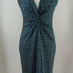 Laundry by Shelli Segal Laundry Teal Patterned Halter Dress sz 4 Photo 0