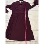 Essentials A.B.S V Neck Plum XL Midi Casual Dress Photo 8