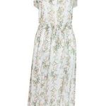 Gal Meets Glam Isabella Floral Dress Women’s Size 2 White Ecru Ruffle Cross Back Photo 0