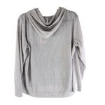 Weatherproof  Womens Sweater Thin Knit Pullover Hooded Pockets Striped Gray M Photo 1