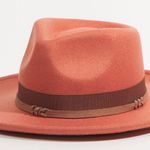 Altar'd State Double Band Wide Brim Hat in Rust NWT Photo 3