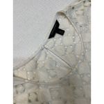 Banana Republic Top Dressy Medium Eyelet Lace Blouse Tunic Cream Long Sleeve Photo 3