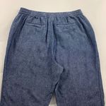 Old Navy Blue Chambray Linen Blend High Rise Slim Leg Ankle Pant L Photo 7