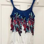 American Eagle  Y2K Floral Tank Top Smocked Camisole With Side Tie Boho Cottage Photo 0