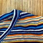 Guess  Y2k Blue Orange Striped Cropped Tee Shirt Youth XLarge Womens Small/Medium Photo 5
