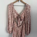 Lush Clothing NWT LUSH Open Tie Back Dress Feminine Boho Trendy Cream Mocha Medium Photo 3