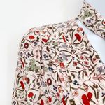 frame denim  100% Silk Floral Print Cottagecore Ruffle Tie Neck Midi Dress Small Photo 4