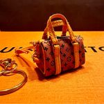 Handmade NEW  Fashion light brown/orange speed pu leather mini bag charm/keychain Photo 3