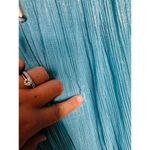 SABINA MUSAYEV Light Blue Metallic Corseted Back Keyhole Cutout Amandea Dress M Size M Photo 6