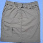 Talbots New Womens Petite Skirt Size 10 Beige Cargo Belt Cotton Blend Photo 0