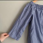 ZARA Blue Striped Off The Shoulder Poplin Top Size XS Photo 4