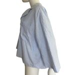 ZARA Blue White STRIPED PAJAMA STYLE OVERSIZE BLOUSE Size S NEW Photo 5