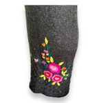 Desigual Womens Dress Sz XL Gray Embroidered Flowers Carey Sweater Cap Sleeve Photo 6