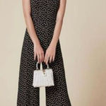 Reformation  Ditzy Micro Floral Black‎ Wide Leg Sleeveless Jumpsuit Size XS Photo 0