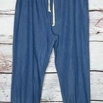 Oddy NWT Size 3XL Blue Chambray 100% Cotton Paperbag Pull On Jogger Pants Photo 0