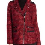 Lucky Brand Women’s Small Slouchy Long Moto Tweed Knit Zip Jacket Biker Modern Photo 0