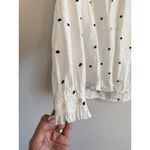 Loft  Top Small Smocked Shirt Hearts Swiss Dot Cotton White Blouse Ruffled XXL Photo 5