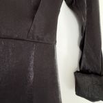 Storia The Carson Satin Buttondown Dress long sleeve A-Line cotton blend Black S Photo 2