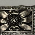 Western Floral Rectangular Statement Belt Buckle Silver Photo 1