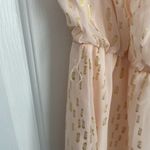 AQUA Halter Belted Mini Dress Ruffle Neck Sleeveless Lined Peach-Pink Gold XL Photo 4