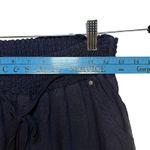 Ci Sono  Navy Wide Leg Smocked Waist Drawstring Linen Pants Classic Boho Chic L Photo 7