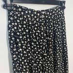 Liz Claiborne Vintage  A-line Pleated Black floral Midi Button Down Skirt Photo 3