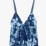 ZARA  tie dye printed cotton top Blue/ white Photo 2