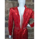 No Brand Mini Dress Red Velvet Rhinestone Long Sleeve Woman's Size Large‎ Photo 7