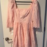 Cara Cara Hart Blush Pink Eyelet Mini Dress | Size 4 Photo 5