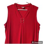 Anne Klein Gently Used red sleeveless V Neck lace up tank Photo 3