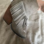 Very Volatile Taupe Fringe Booties Photo 3