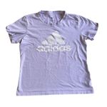 Adidas  Women’s Medium Lavender Mid Crop Tee Cotton Crewneck Logo Photo 0