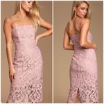 Bardot REVOLVE Lina Lace Sheath Dress NWT Size 8 Rose Pink Midi Photo 1