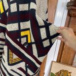 Yaira Festival Aztec Blanket Boho Fringe Hippie Pull On Poncho Sweater One Size Blue Size undefined Photo 3