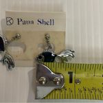 Vintage NOS Paua Shell Fish Pierced Earrings on Original Card New Store Stock Photo 3