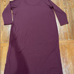 Terra & Sky  Long Sleeve Burgundy Dress Photo 0