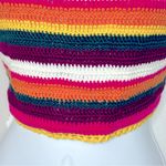 Striped Crochet Halter Crop Top‎ Size M NWT Yellow Size M Photo 4