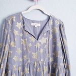 Loft  Shimmer Glitter Star Tiered Long Sleeve Mini Dress Photo 4
