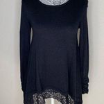 Alfani Women Wool Blend Lace Trim Asymmetrical Hem Gathered Sleeve Swing Sweater Photo 0