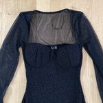Windsor  Mini Dress Glitter Mesh Long Sleeves Sparks Fly Size XS Black Photo 2