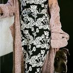 Amuse Society Black Fox Pant β Stretch Flare Jacquard Brocade Floral Knit Small Photo 1