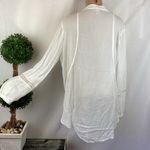 XCVI  White Long Sleeve Colarless Blouse L Photo 3
