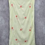 None Cream Pink Flower Embroidered Long Indian Dupatta Shawl Scarves Wrap Scarf 70x34 Photo 0
